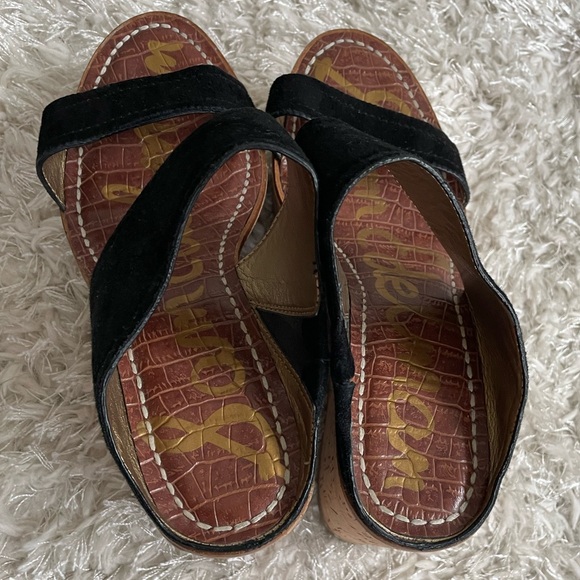 Sam Edelman Dali Black Suede Sandal Wedge - Picture 3 of 9